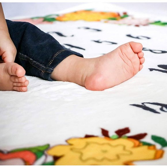 Super Soft floral baby milestone blanket NEW - Picture 2 of 6